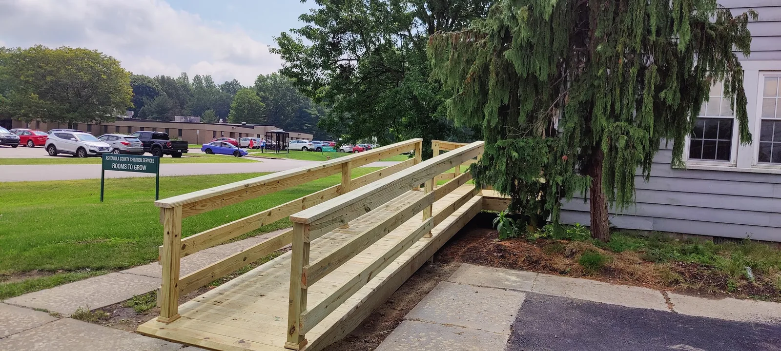 Accessibility Ramp for Community Center - Custom-built ADA-compliant accessibility ramp for Ashtabula County Children Services community building.
